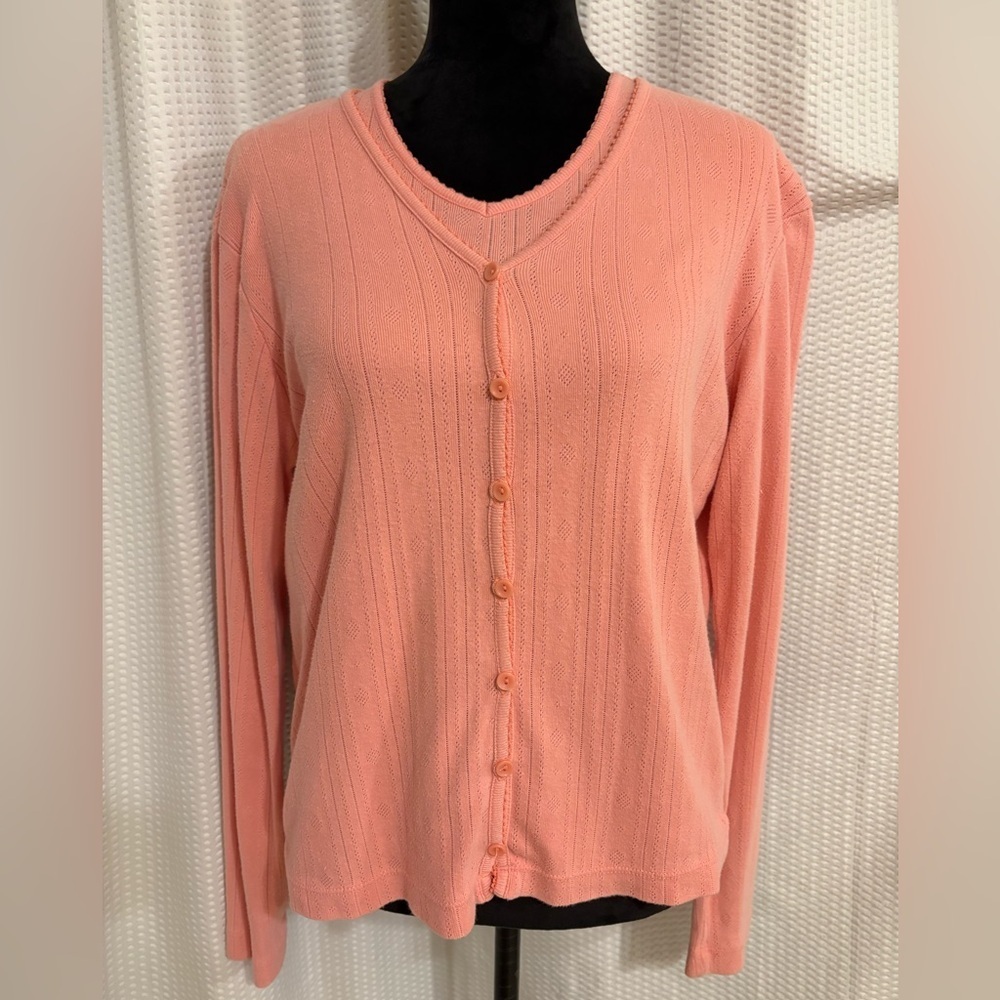 Van Heusen 100% cotton 2 pc pink short sleeve t-shirt and long sleeve cardigan S